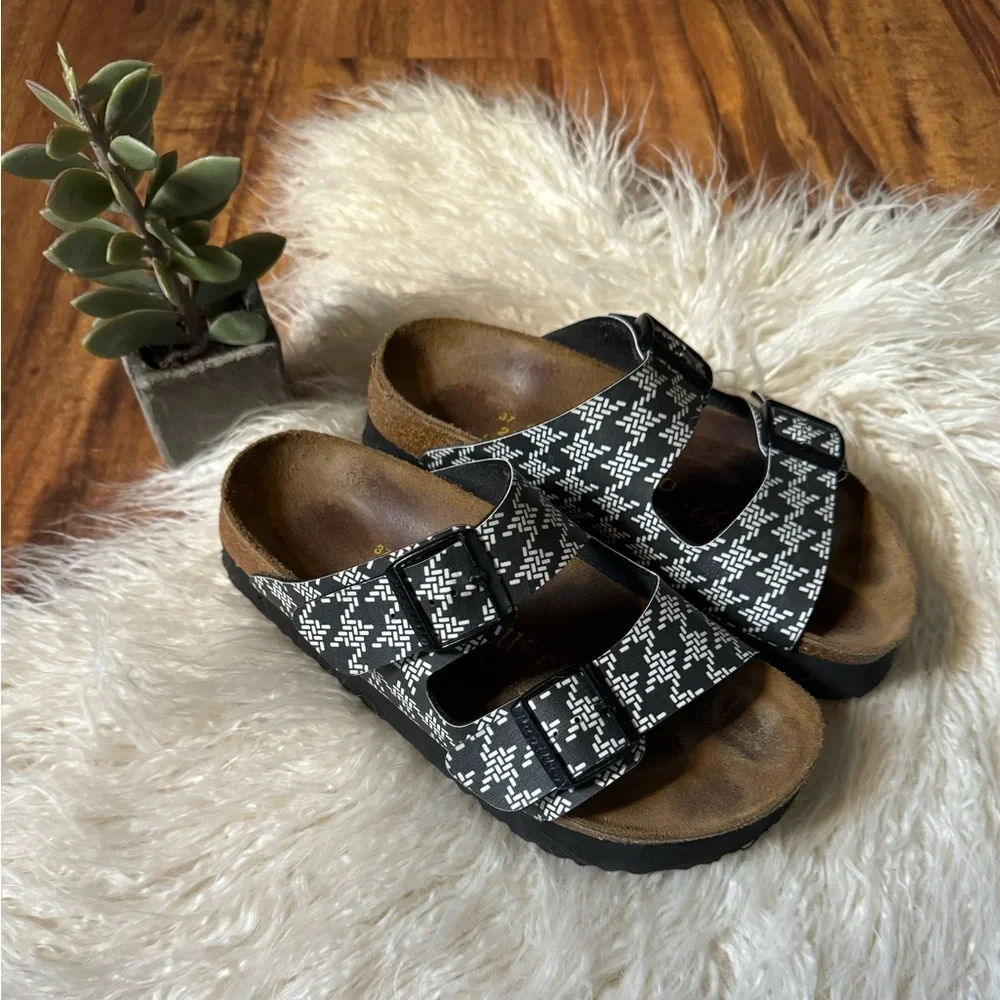 Birkenstock Platform Sandals Black White - Picture 1 of 6